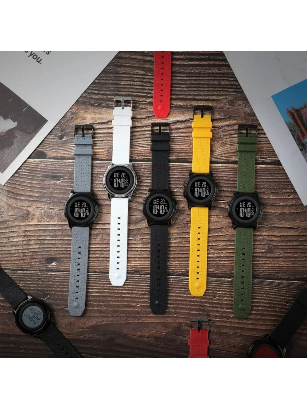 Ultra-Thin Waterproof Digital Sports Watch for Men & Women, Stainless Steel